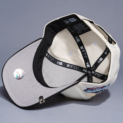 NEW ERA 9FIFTY A-FRAME CHROME/BLACK LOS ANGELES DODGERS 1958 MLB SCRIPT SNAPBACK W/ 40TH ANNIVERSARY SIDE PATCH