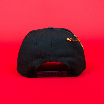 NEW ERA 9FIFTY A-FRAME BLACK/ GREY ATLANTA BRAVES SNAPBACK W/ 1999 WORLD SERIES SIDE PATCH