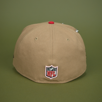 NEW ERA EXCLUSIVE 59FIFTY CAMEL BROWN LAS VEGAS RAIDERS W/ DRAFT SIDE PATCH