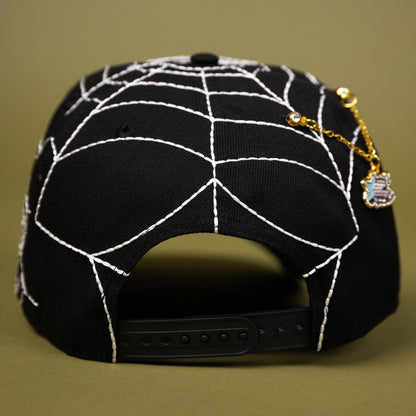 NEW ERA EXCLUSIVE 9FIFTY A-FRAME BLACK LOS ANGELES DODGERS SNAPBACK W/ SPIDER WEB + 40TH ANNIVERSARY SIDE PATCH