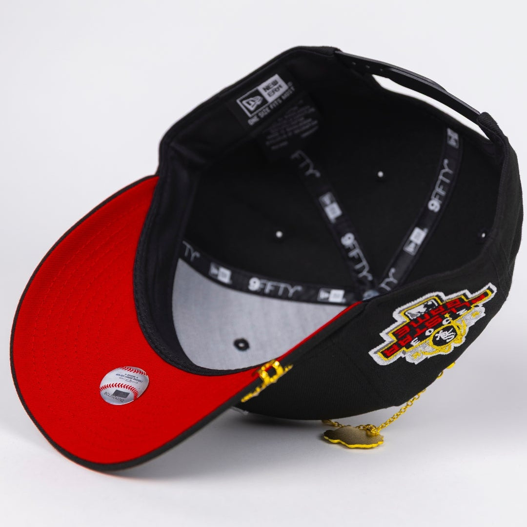 NEW ERA EXCLUSIVE 9FIFTY BLACK CHICAGO WHITE SOX SNAPBACK W/ RED ROSES + 2003 ALL STAR GAME SIDE PATCH