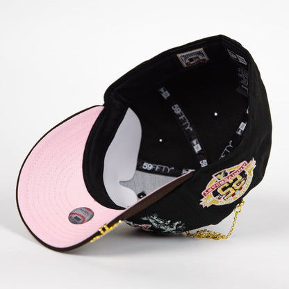 NEW ERA EXCLUSIVE 59FIFTY BLACK/ BROWN ARIZONA DIAMONDBACKS "CITY OF ANGELS" W/ 25TH ANNIVERSARY SIDE PATCH