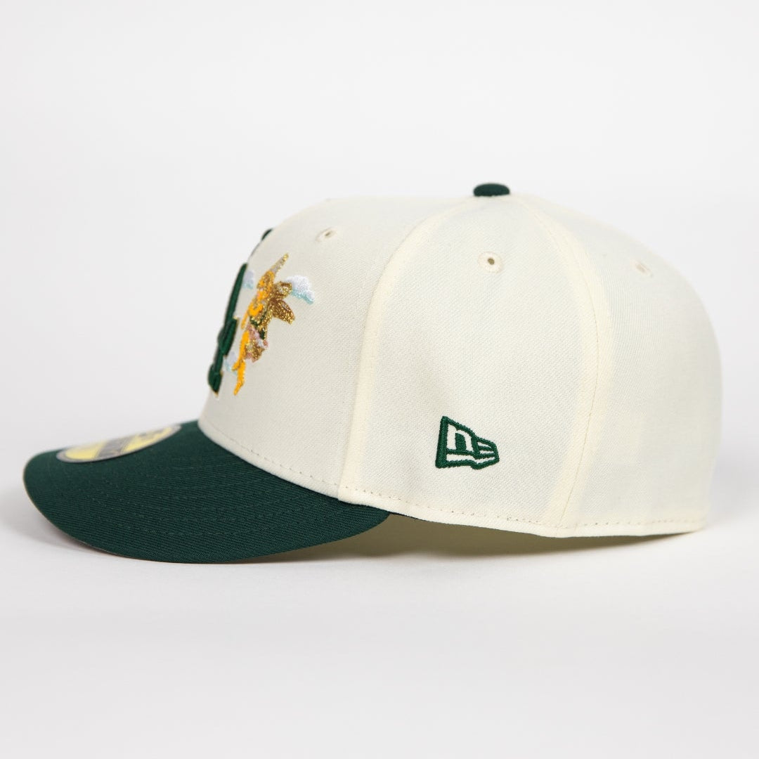NEW ERA EXCLUSIVE 59FIFTY CHROME/ FOREST GREEN LOS ANGELES DODGERS "CITY OF ANGELS" W/ 100TH ANNIVERSARY SIDE PATCH