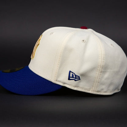 NEW ERA EXCLUSIVE 59FIFTY CHROME/ BLUE NEW YORK YANKEES W/ WORLD SERIES SIDE PATCH