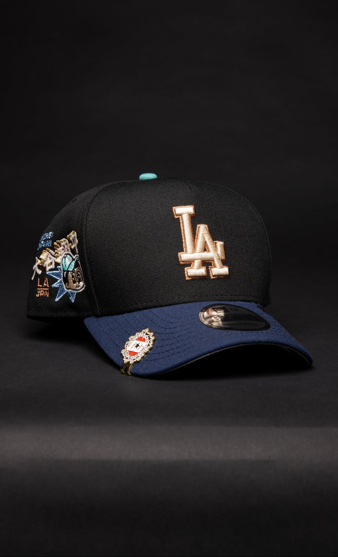 NEW ERA 9FIFTY A-FRAME BLACK/NAVY LOS ANGELES DODGERS SNAPBACK W/ "SHOHEI OHTANI" SIDE PATCH