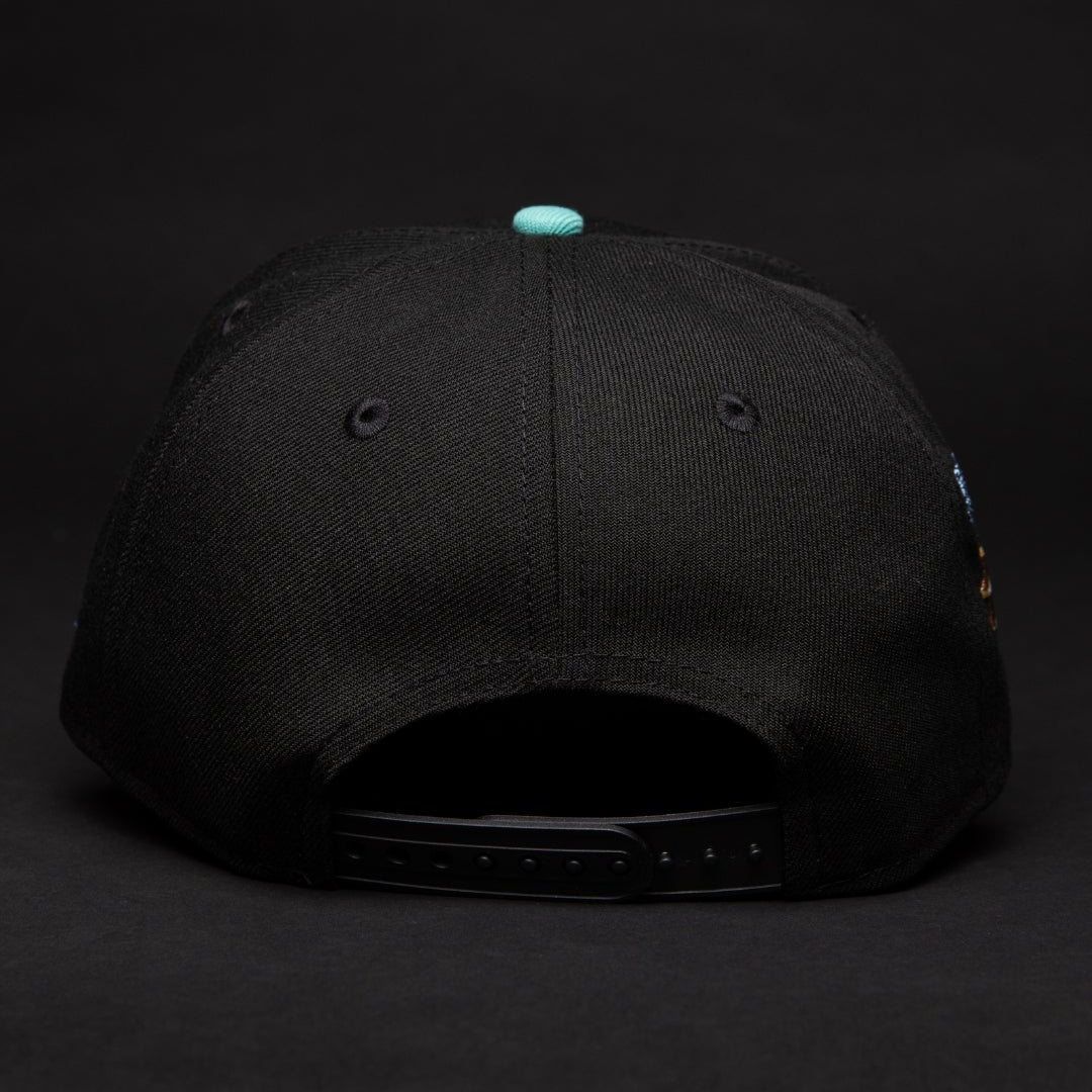 NEW ERA 9FIFTY A-FRAME BLACK/NAVY LOS ANGELES DODGERS SNAPBACK W/ "SHOHEI OHTANI" SIDE PATCH