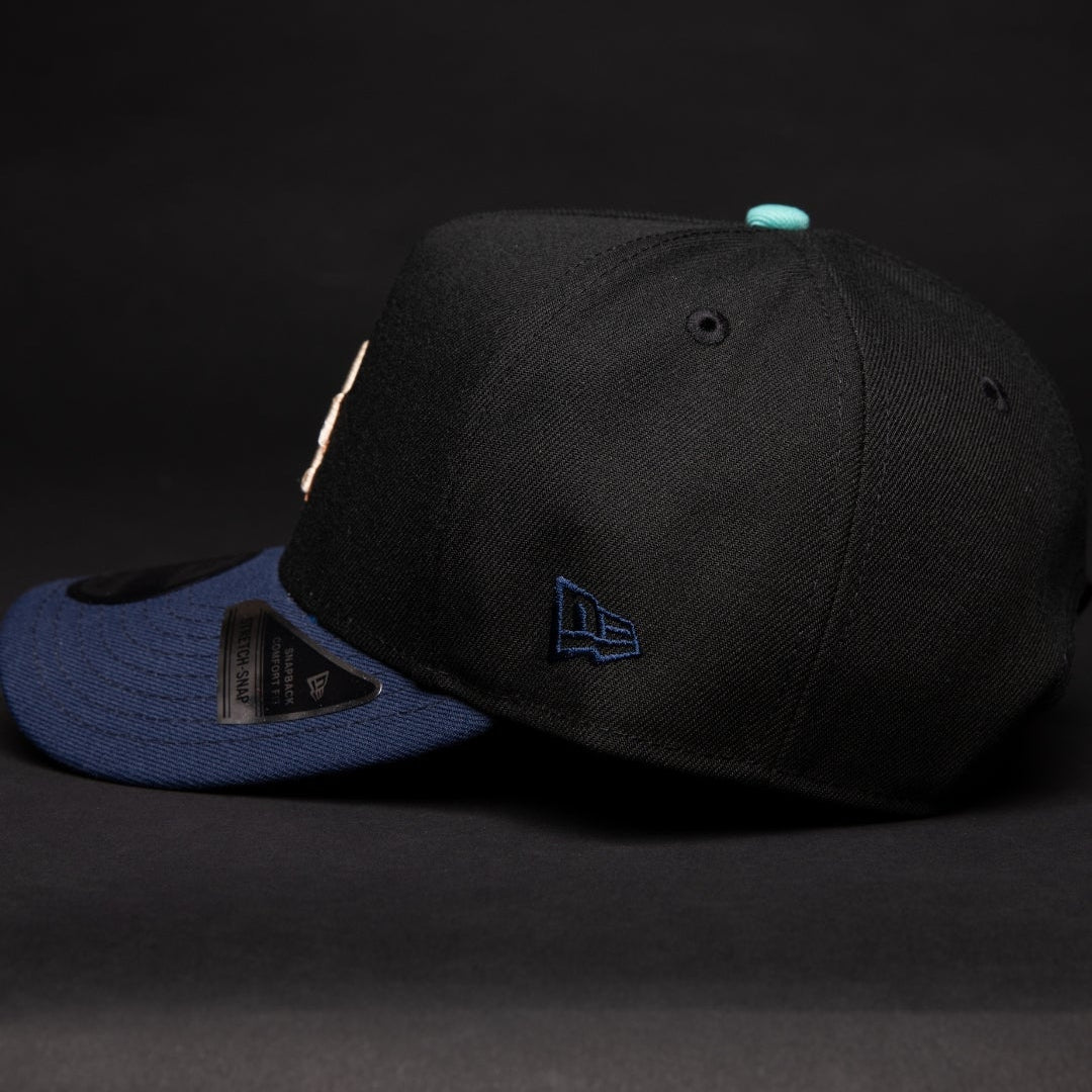 NEW ERA 9FIFTY A-FRAME BLACK/NAVY LOS ANGELES DODGERS SNAPBACK W/ "SHOHEI OHTANI" SIDE PATCH