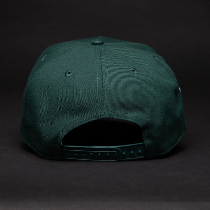 NEW ERA 9FIFTY A-FRAME FOREST GREEN LOS ANGELES DODGERS SNAPBACK W/ 75TH WORLD SERIES SIDE PATCH