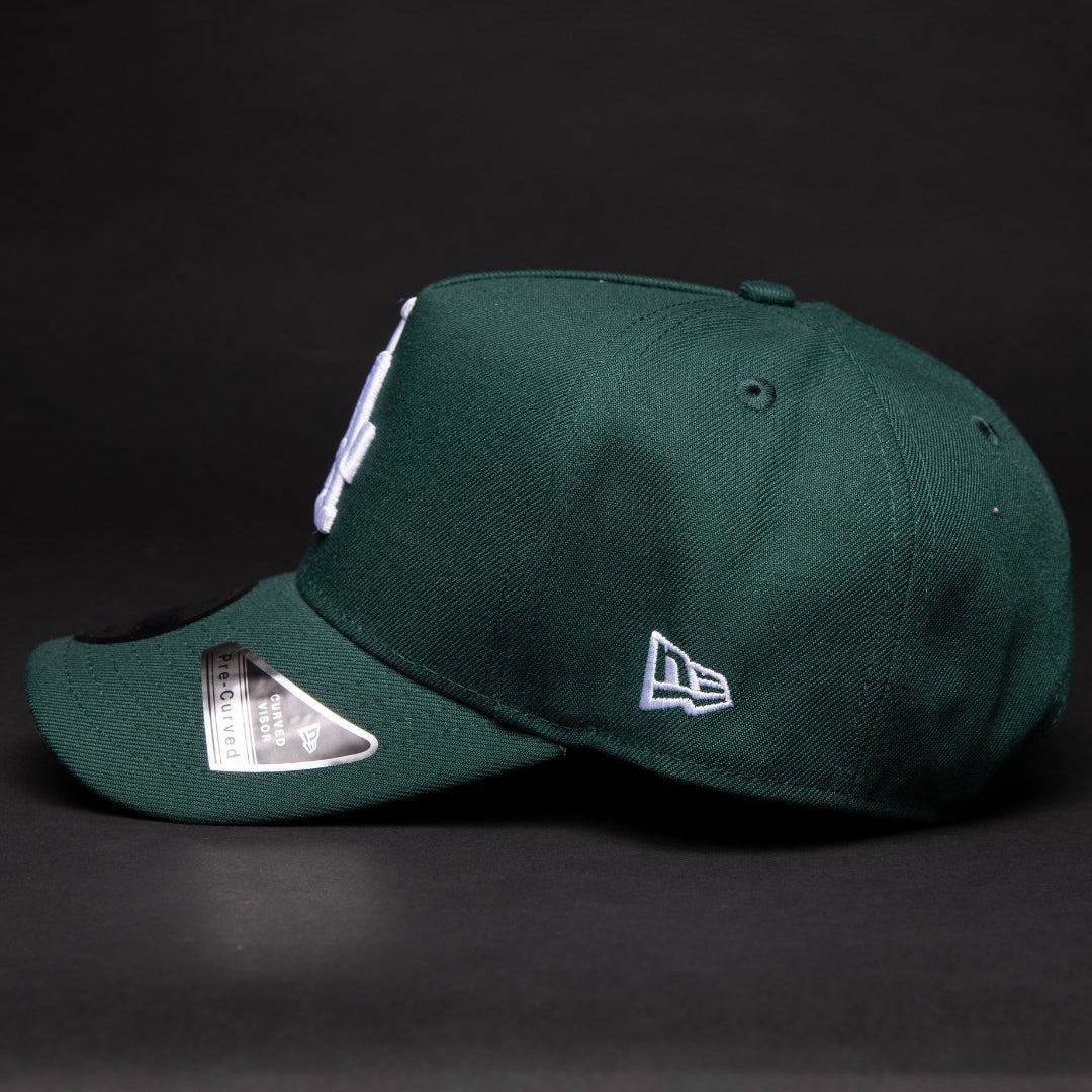 NEW ERA 9FIFTY A-FRAME FOREST GREEN LOS ANGELES DODGERS SNAPBACK W/ 75TH WORLD SERIES SIDE PATCH