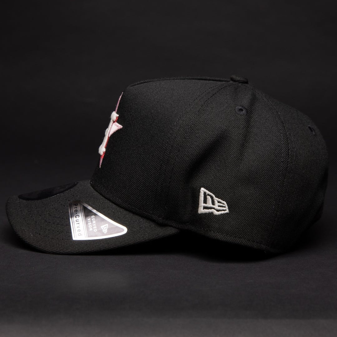 NEW ERA 9FIFTY A-FRAME BLACK HOUSTON ASTROS SNAPBACK W/ 50TH ANNIVERSARY SIDE PATCH