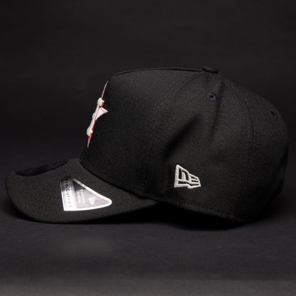 NEW ERA 9FIFTY A-FRAME BLACK HOUSTON ASTROS SNAPBACK W/ 50TH ANNIVERSARY SIDE PATCH