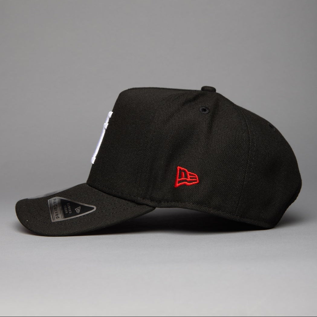 NEW ERA 9FIFTY A-FRAME BLACK UPSIDE DOWN LOS ANGELES DODGERS SNAPBACK W/ 60TH ANNIVERSARY SIDE PATCH