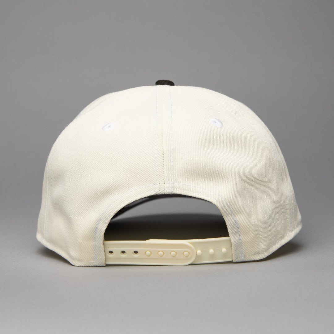 NEW ERA 9FIFTY A-FRAME CHROME/BLACK LOS ANGELES DODGERS SNAPBACK W/ 100TH ANNIVERSARY SIDE PATCH