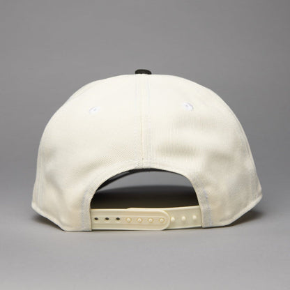 NEW ERA 9FIFTY A-FRAME CHROME/BLACK LOS ANGELES DODGERS SNAPBACK W/ 100TH ANNIVERSARY SIDE PATCH