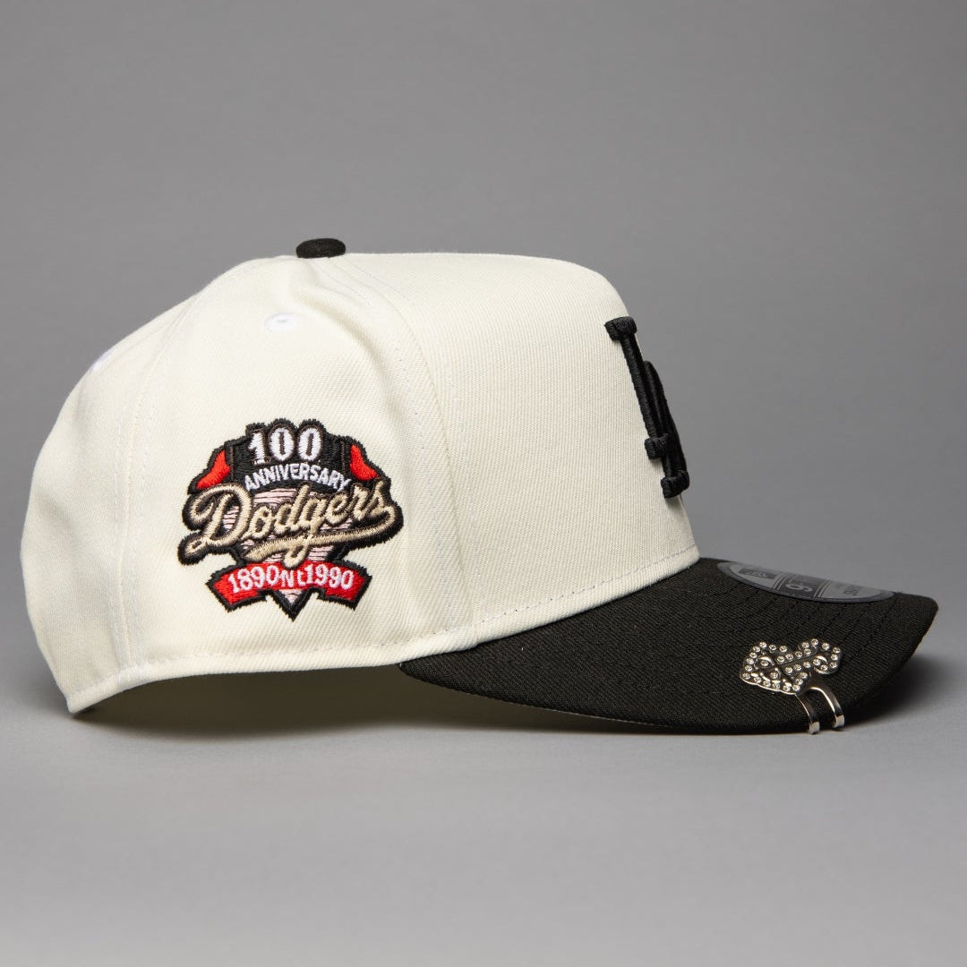NEW ERA 9FIFTY A-FRAME CHROME/BLACK LOS ANGELES DODGERS SNAPBACK W/ 100TH ANNIVERSARY SIDE PATCH