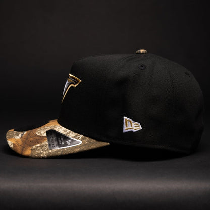 NEW ERA 9FIFTY A-FRAME BLACK/REALTREE TORONTO BLUE JAYS SNAPBACK W/ 30TH ANNIVERSARY SIDE PATCH