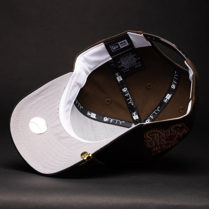 NEW ERA 9FIFTY A-FRAME BROWN/BLACK LOS ANGELES DODGERS SNAPBACK W/ 75TH ANNIVERSARY SIDE PATCH