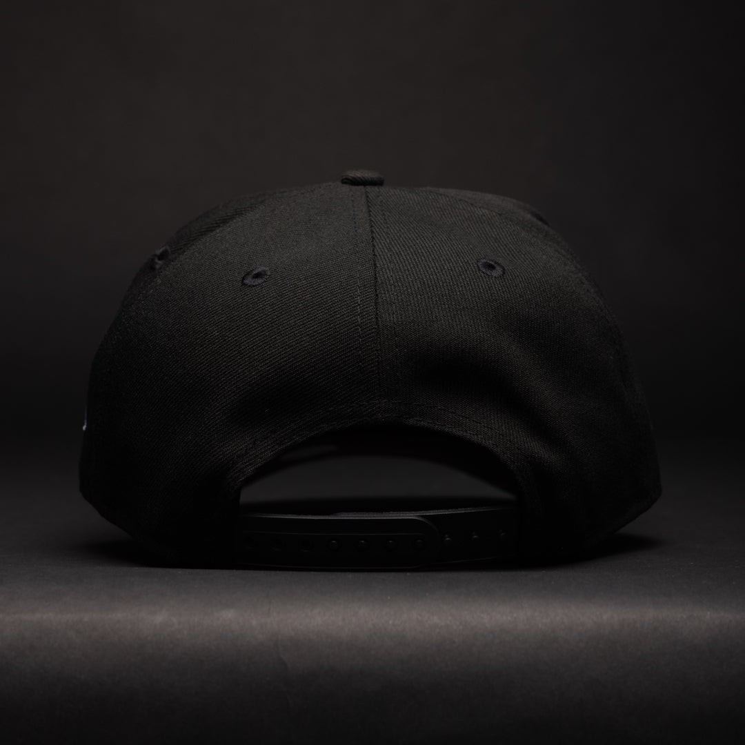 NEW ERA 9FIFTY A-FRAME BLACK LOS ANGELES DODGERS SNAPBACK W/ PLAM TREES + 60TH ANNIVERSARY SIDE PATCH