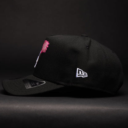 NEW ERA 9FIFTY A-FRAME BLACK LOS ANGELES DODGERS SNAPBACK W/ PLAM TREES + 60TH ANNIVERSARY SIDE PATCH