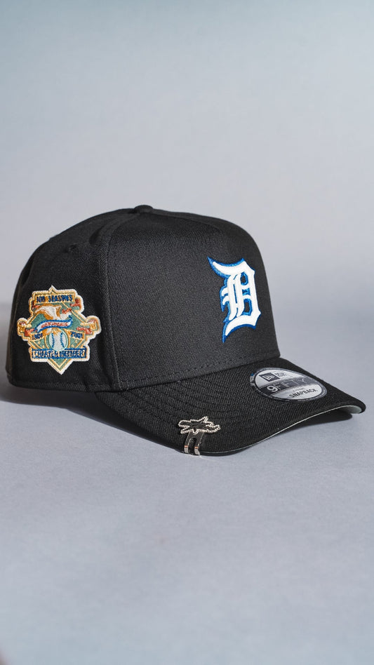NEW ERA 9FIFTY A-FRAME BLACK DETROIT TIGERS SNAPBACK W/ 100TH SEASON SIDE PATCH