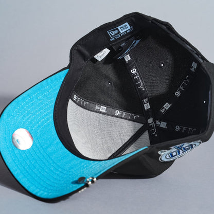 NEW ERA 9FIFTY A-FRAME BLACK ANAHEIM ANGELS SNAPBACK W/ 50TH ANNIVERSARY SIDE PATCH
