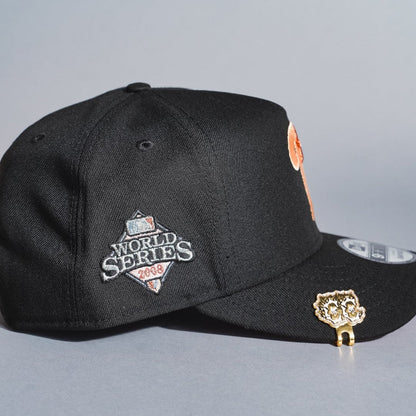 NEW ERA 9FIFTY A-FRAME BLACK PHILADELPHIA PHILLIES SNAPBACK W/ WORLD SERIES SIDE PATCH