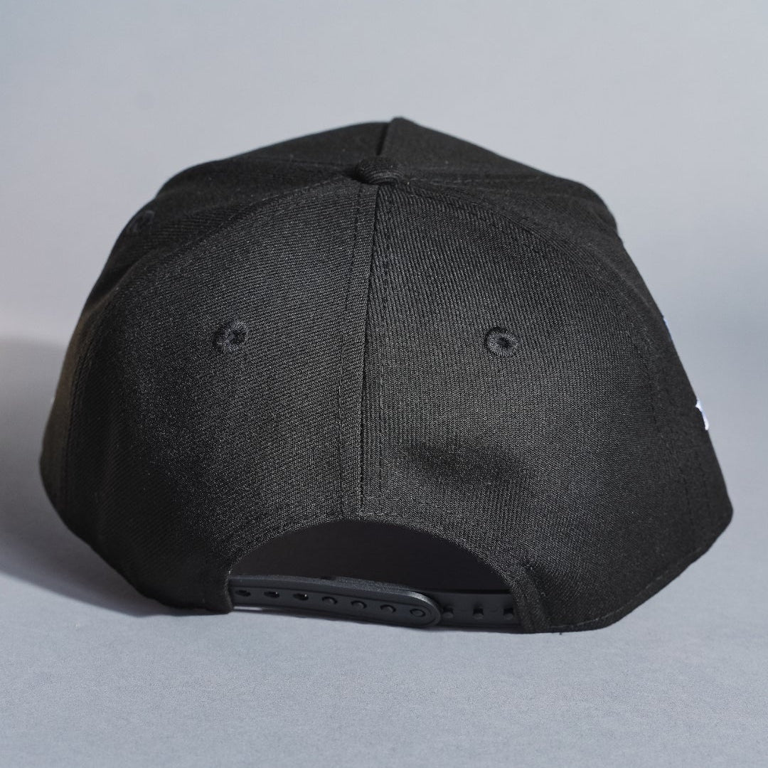 NEW ERA 9FIFTY A-FRAME BLACK LOS ANGELES DODGERS SNAPBACK W/ PINK ROSE + 50TH ANNIVERSARY SIDE PATCH