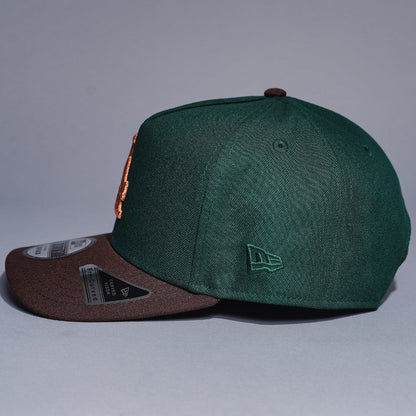 NEW ERA 9FIFTY A-FRAME FOREST GREEN/BROWN LOS ANGELES DODGERS SNAPBACK W/ DODGER STADIUM SIDE PATCH
