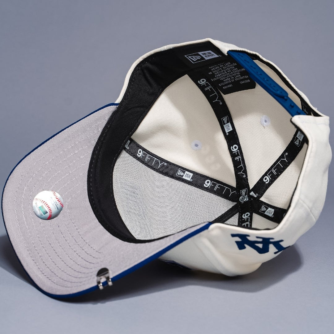 NEW ERA 9FIFTY A-FRAME CHROME/BLUE LOS ANGELES DODGERS "SHOHEI OHTANI" SCRIPT W/ LA LOGO SIDE PATCH