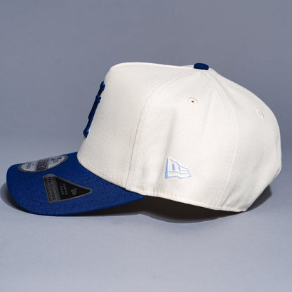 NEW ERA 9FIFTY A-FRAME CHROME/BLUE UPSIDE DOWN LOS ANGELES DODGERS W/ 2020 WORLD SERIES SIDE PATCH