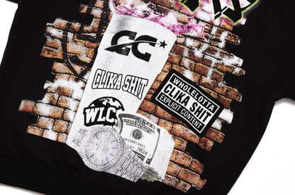 NEW* HERENCIA DE PATRONES x CAP CITY BLACK "CLIKA SHI" ZIP UP HOODIE