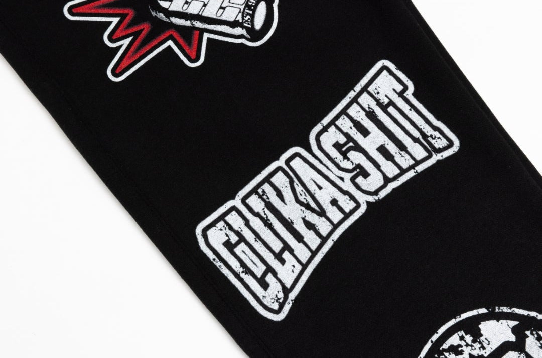 NEW* HERENCIA DE PATRONES x CAP CITY BLACK/RED "WHOLE LOTTA CLIKA SHI" SWEATS