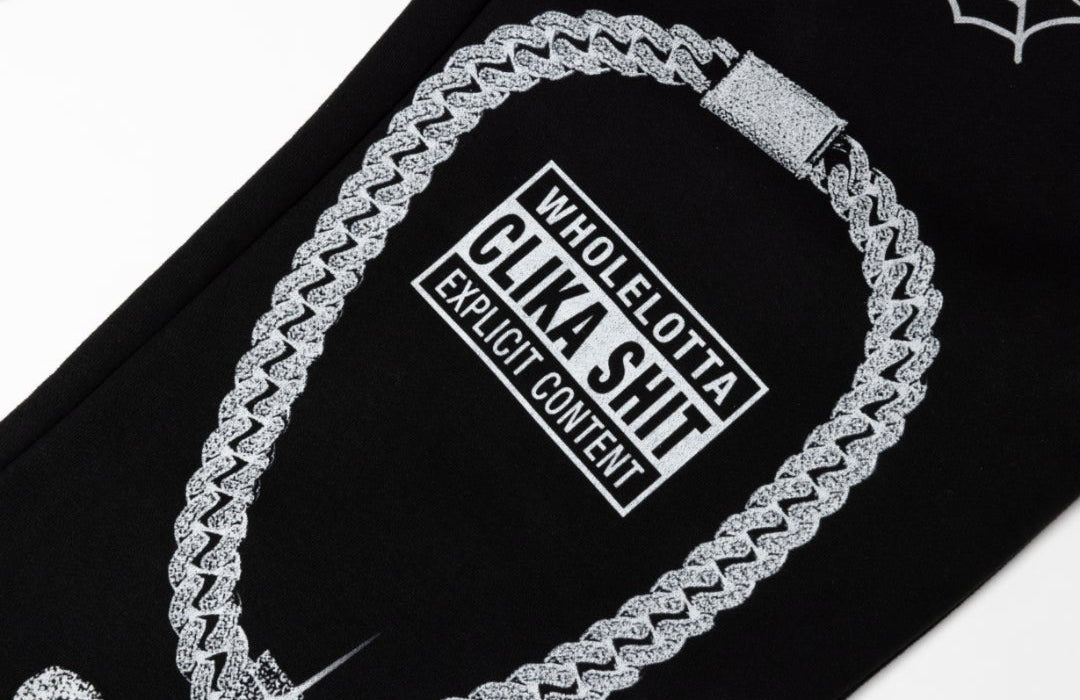 NEW* HERENCIA DE PATRONES x CAP CITY BLACK/RED "WHOLE LOTTA CLIKA SHI" SWEATS