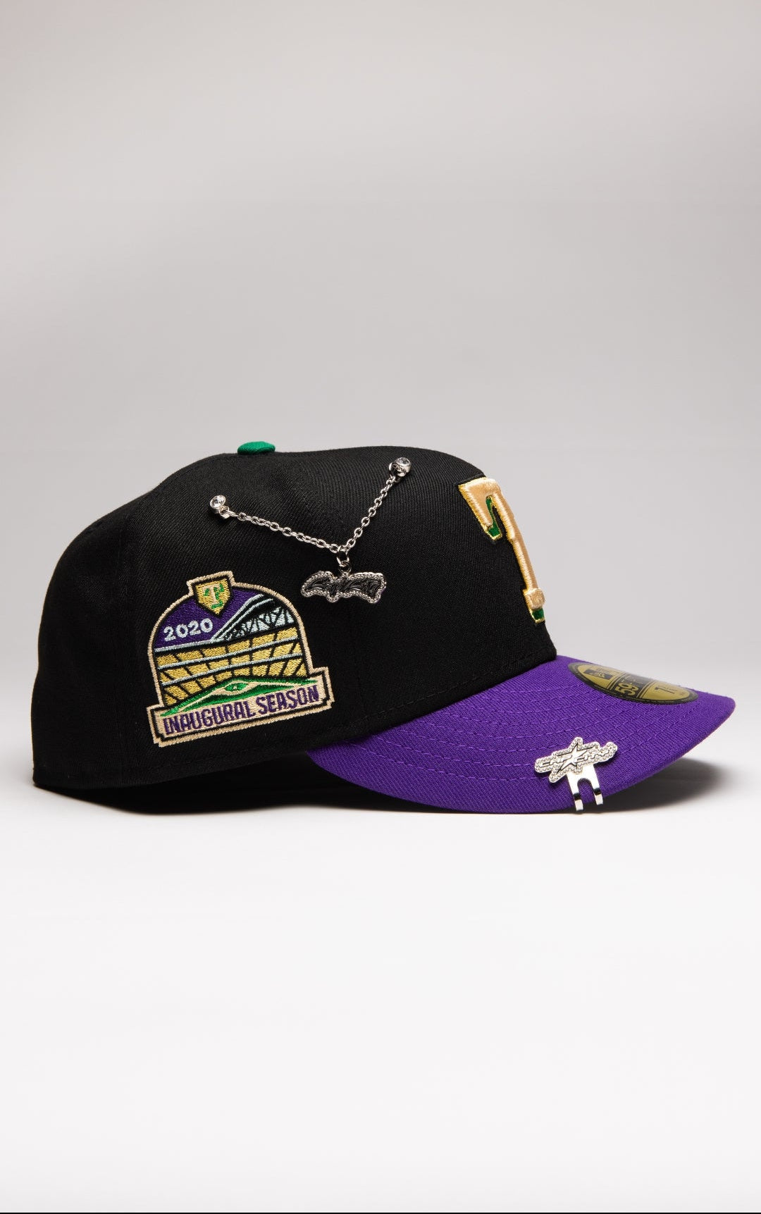 NEW ERA EXCLUSIVE 59FIFTY BLACK/PURPLE TEXAS RANGERS W/ INAUGURAL SEASON SIDE PATCH