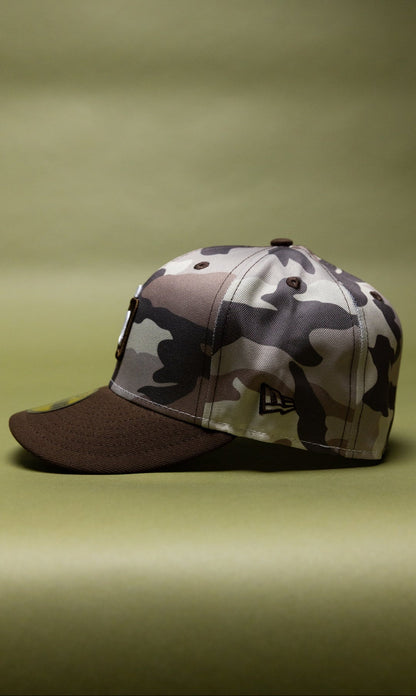 NEW ERA EXCLUSIVE 59FIFTY GREY CAMO SAN DIEGO PADRES W/ PADRES LOGO SIDE PATCH