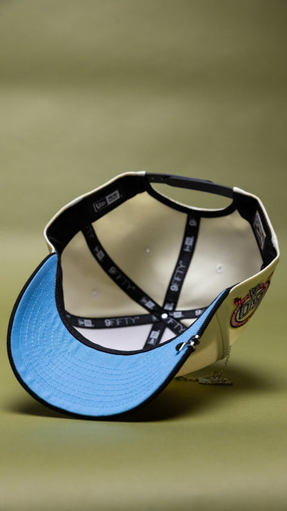 NEW ERA EXCLUSIVE 9FIFTY CHROME/BLACK ANAHEIM ANGELS SNAPBACK W/ 50TH ANNIVERSARY SIDE PATCH