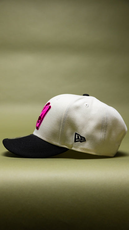 NEW ERA EXCLUSIVE 9FIFTY CHROME/BLACK ANAHEIM ANGELS SNAPBACK W/ 50TH ANNIVERSARY SIDE PATCH
