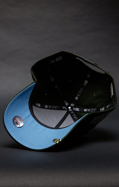 NEW ERA 9FIFTY A-FRAME DARK OLIVE ANAHEIM ANGELS SNAPBACK W/ 40TH ANNIVERSARY SIDE PATCH