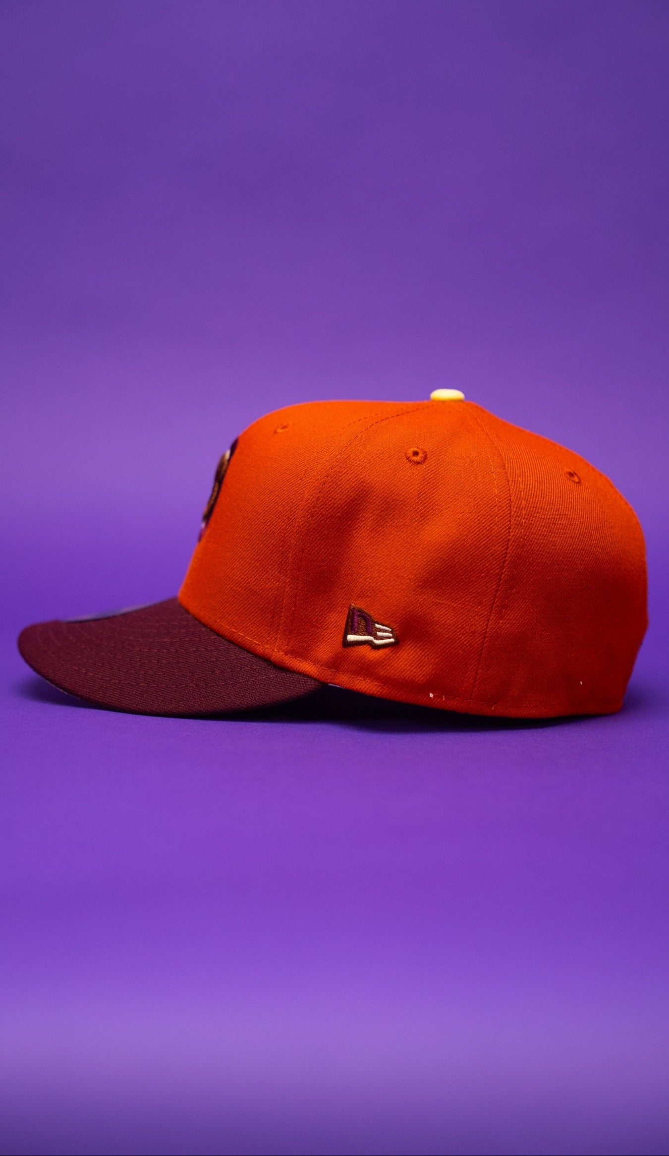 NEW ERA EXCLUSIVE 59FIFTY ORANGE/MAROON CHICAGO CUBS W/ 1990 ALL STAR GAME PATCH
