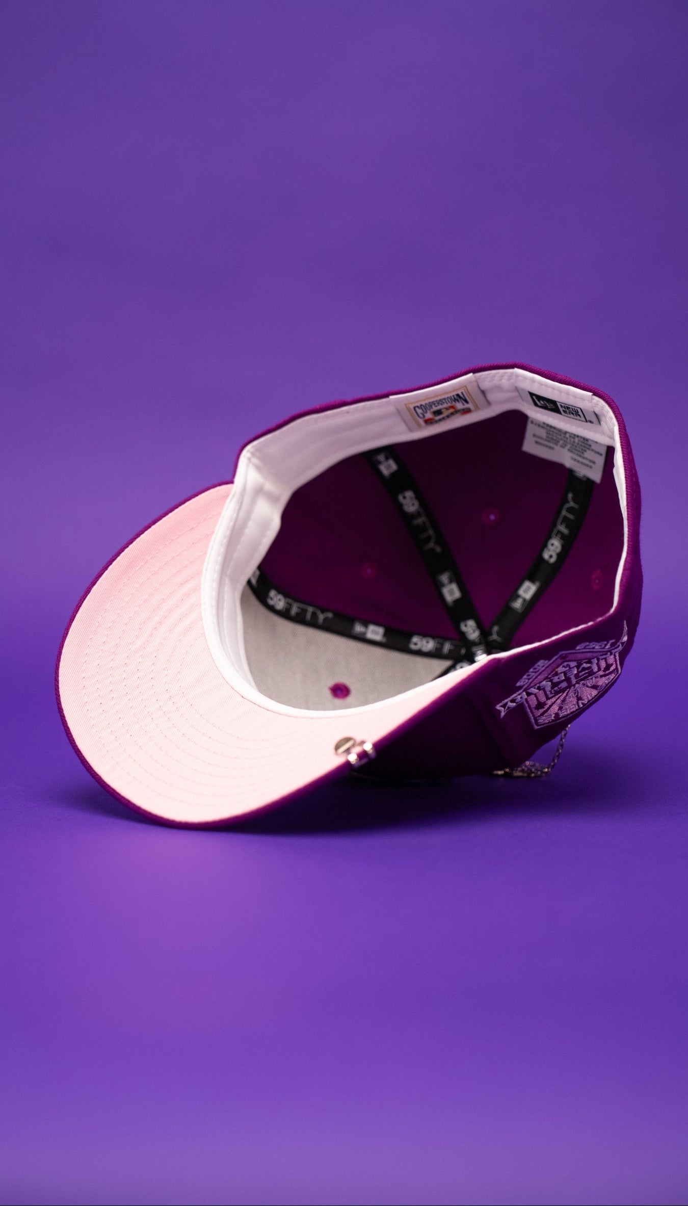 NEW ERA EXCLUSIVE 59FIFTY PURPLE LOS ANGELES DODGERS W/ 50TH ANNIVERSARY SIDE PATCH