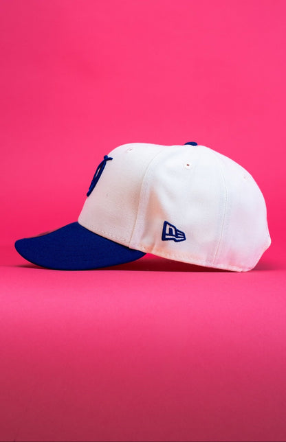 NEW ERA EXCLUSIVE 9FIFTY CHROME/BLUE LOS ANGELES DODGERS SNAPBACK W/ WORLD SERIES CHAMPIONS SIDE PATCH