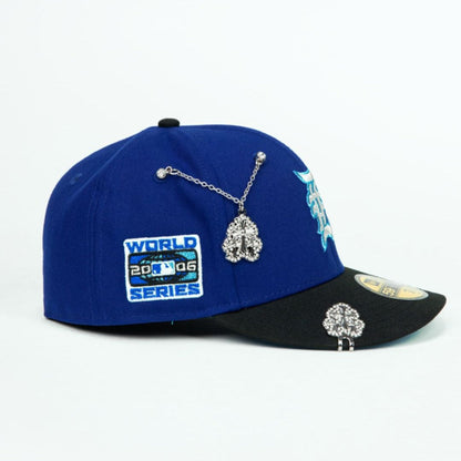 NEW ERA EXCLUSIVE 59FIFTY DARK BLUE/ BLACK DETROIT TIGERS W/ 2006 WORLD SERIES SIDE PATCH