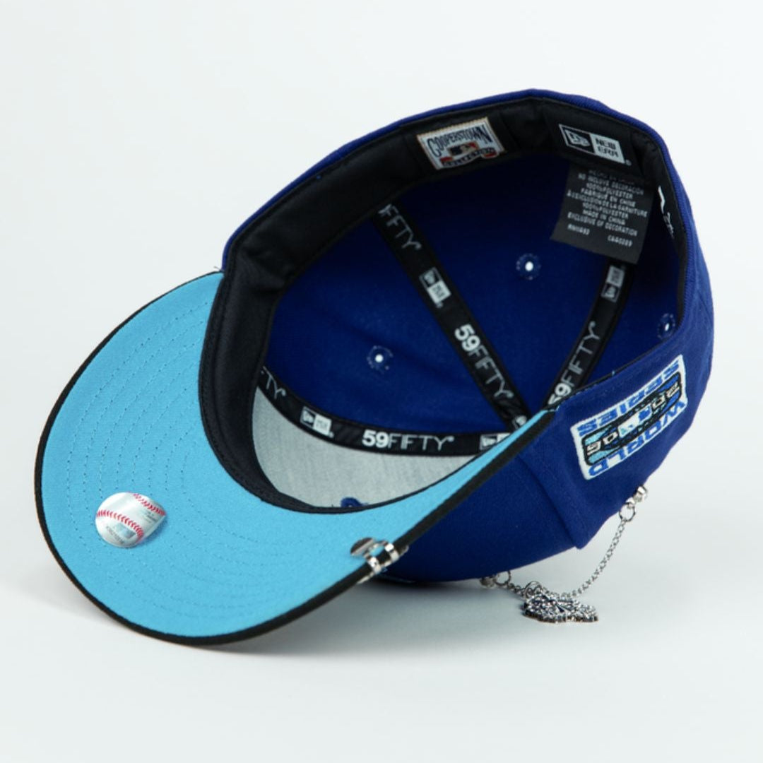 NEW ERA EXCLUSIVE 59FIFTY DARK BLUE/ BLACK DETROIT TIGERS W/ 2006 WORLD SERIES SIDE PATCH
