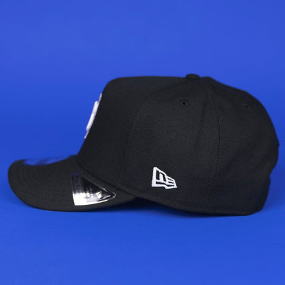 NEW ERA 9FIFTY A-FRAME BLACK CHICAGO CUBS SNAPBACK W/ "BE ALERT FOR FOUL BALLS" SIDE PATCH