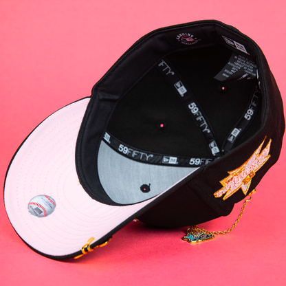 NEW ERA EXCLUSIVE 59FIFTY BLACK ATLANTA BRAVES W/ ALL STAR GAME SIDE PATCH
