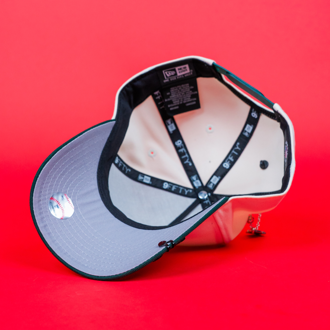 NEW ERA 9FIFTY A-FRAME CHROME/ FOREST GREEN UPSIDE DOWN LOS ANGELES DODGERS TWO TONE SNAPBACK
