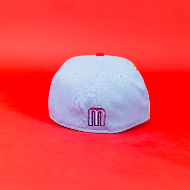 NEW ERA EXCLUSIVE 59FIFTY SKY BLUE/ NAVY MEXICO 2025 WORLD BASEBALL CLASSIC W/ MEXICO FLAG SIDE PATCH