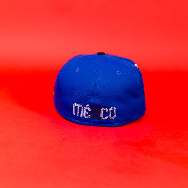 NEW ERA EXCLUSIVE 59FIFTY DARK BLUE/ BLACK MEXICO 2025 WORLD BASEBALL CLASSIC W/ MEXICO FLAG SIDE PATCH