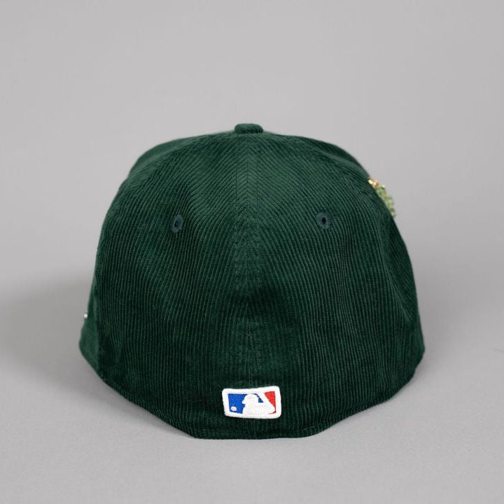 NEW ERA EXCLUSIVE 59FIFTY CORDUROY FOREST GREEN UPSIDE DOWN LOS ANGELES DODGERS