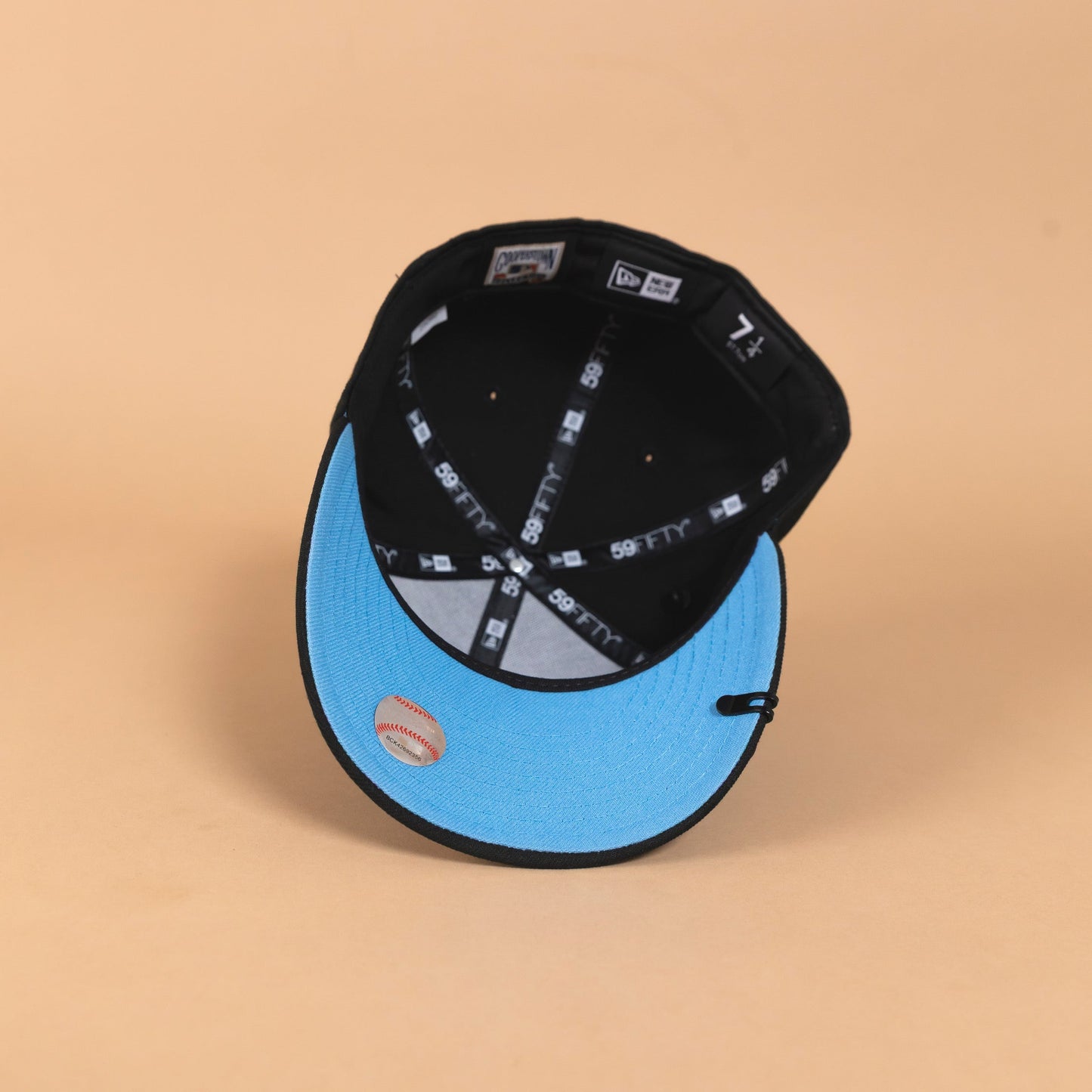 NEW ERA EXCLUSIVE 59FIFTY BLACK LOS ANGELES DODGERS W/ ICY HEART + 50TH ANNIVERSARY SIDE PATCH